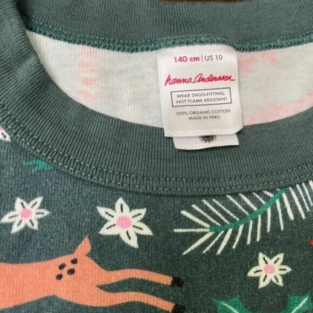 Hanna Andersson Winter Wonderland Pajama Cotton  Set Long Sleeve 2-Piece Size 10
